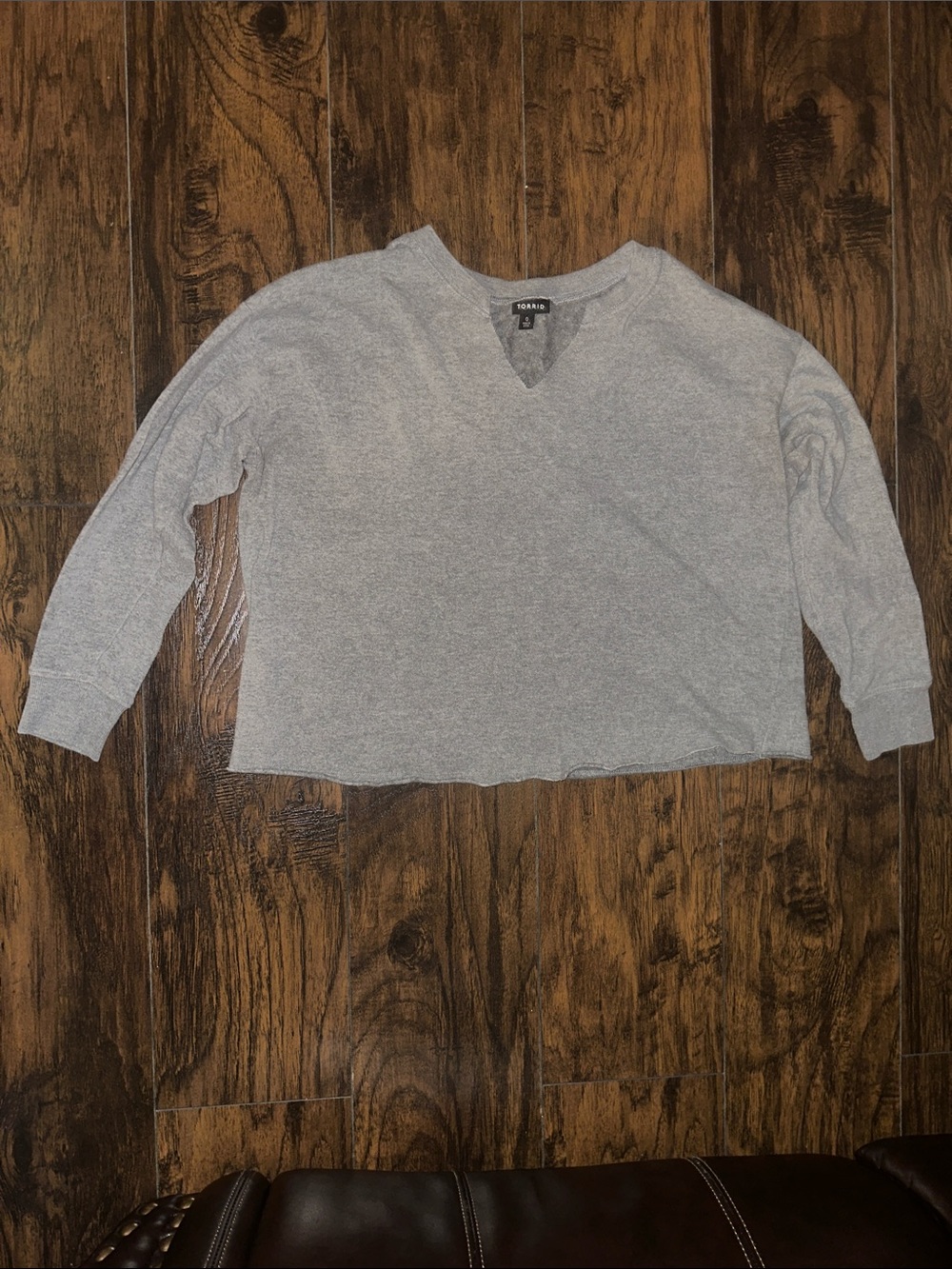 Torrid Heather Light Gray V-Neck Boxy Sweater